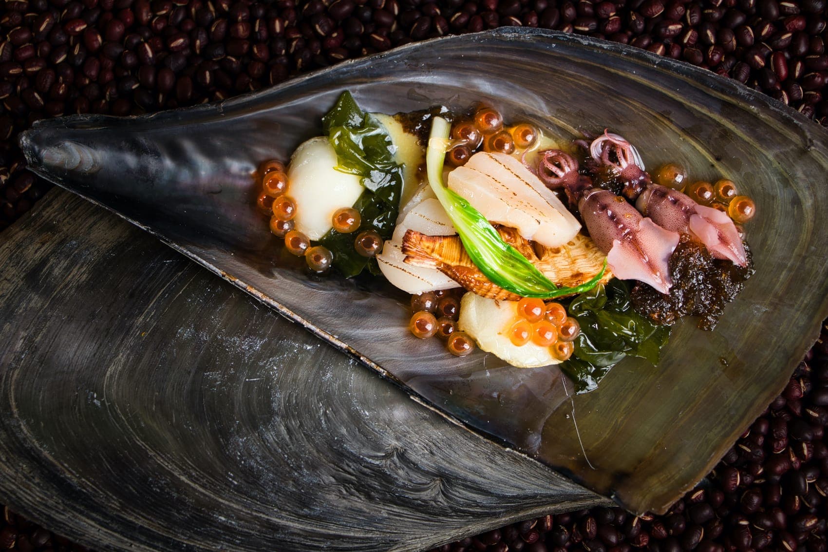 A seasonal seafood course at Kappou